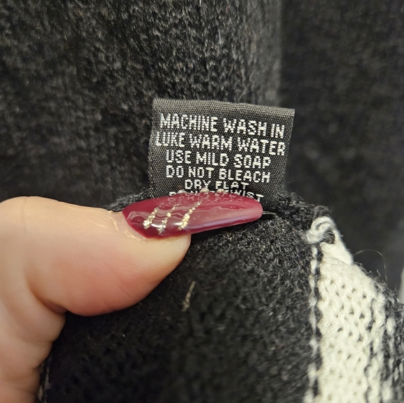 Derotchild black sweater long sleeve bodycon dress black white stripe small - Picture 5 of 5